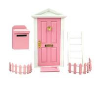 Kit de puerta de hadas, decoración de escena en miniatura, accesorios para exteriores, juguete de aprendizaje de cuento de hadas a escala 1:12, muebles pequeños para exteriores con escalera de valla