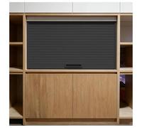 Kit de puerta de tambour que ahorra espacio para armarios de cocina, puertas correderas plegables en blanco y negro, puertas de aparador de plástico con asa y rieles (27 x 36 pulgadas, 69 x 91 cm)