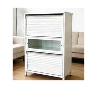 Kit de puerta plegable de acordeón, kit de construcción de puerta de persiana, puerta enrollable retráctil, ABS, tamaños (97 x 81 cm)