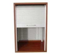 Kit de puerta plegable de acordeón, kit de puerta de armario enrollable, color negro/blanco, varios tamaños ABS (blanco, 38 x 51 cm)