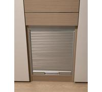 Kit de puerta plegable de acordeón, puerta corredera de persiana, enrollable, gris plata, varios tamaños (45,7 x 50,8 cm)