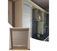 Kit de puerta plegable de acordeón, puerta corredera para armario, gris plata, varios tamaños (86,4 x 71,1 cm)