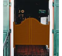 Kit de puertas oscilantes retro con rejilla de café con bisagra abierta de dos vías, fácil de instalar para decoración del hogar occidental y partición de cocina