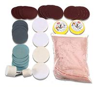 Kit de pulido de vidrio 34 removedor de arañazos profundos 8 oz 230 g polvo de óxido de cerio y almohadillas de pulido Disco de lijado de 50 mm / 2 pulgadas