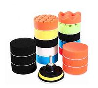 Kit de Pulido para Coche 80 mm, 19 Piezas Esponjas de Pulir con Adaptador de Taladro M10 y Almohadilla de Lana, Ideal para Abrillantar, Encerar y Quitar Arañazos en Carrocería y Faros