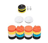 Kit de Pulido para Coche 80 mm, 31 Piezas Esponjas de Pulir con Adaptador de Taladro M10 y Almohadilla de Lana, Ideal para Abrillantar, Encerar y Quitar Arañazos en Carrocería y Faros