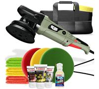 Kit de pulido para coche | Pulidor excéntrico H15 720W 15mm Hub 125mm + 3 almohadillas de pulido Sonax Profiline 50ml + 3 almohadillas de pulido de 150mm + 3 paños de pulido | Kit completo