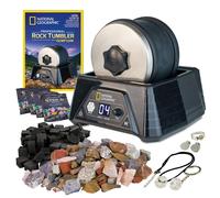 Kit de pulidor de rocas profesional National Geographic - Barril extragrande de 900 g con motor de 3 velocidades y temporizador de 9 d as - Kits