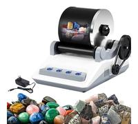 Kit de pulidora de vaso de roca, máquina pulidora eléctrica de piedra vibratoria con botones de temporizador, pulidora de piedras preciosas desmontable para niños y adultos