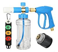 Kit de pulverizador de espuma para lavadora a presión con 5 boquillas y botella de detergente, compatible con Kärcher K2-K7, conexión rápida de 1/4 pulgadas, construcción de acero inoxidable y