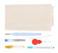 Kit de Punch Needle, Agujas de Latón Grueso, 4 Tamaños con Tela y Herramientas - Facilita Bordado en Ropa, Cortinas y Hogar