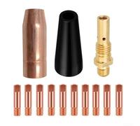 Kit de punta de boquilla de aleación a base de cobre para antorcha MIG encendida para soldadura Pak 100 100HD 140HD 175HD reduce la adherencia de salpicaduras durante el uso (0,8 mm)