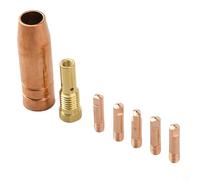 Kit de puntas de boquilla de latón para soldadura MIG para soldadura sin gas de núcleo de flujo, 7 piezas de puntas de contacto 0 6 0 8 0 9 1 0 1 2 mm compatible con FC90 80GL Easy Weld Ti Easy Flux