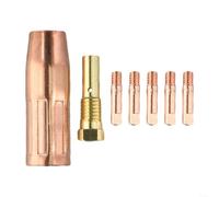 Kit de puntas de boquilla de latón para soldadura sin gas MIG Flux Core 0,6 mm, 0,8 mm, 0,9 mm, 1,0 mm, 1,2 mm, 7 piezas para Century FC90 80GL Easy Weld 261308 Ti Easy Flux (0,6 mm)
