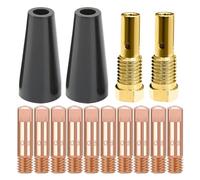 Kit De Puntas De Boquilla Sin Con Núcleos De Flujo 14AK Punta De Contacto De Soldadura MIG 0 8 Mm 0.030 Soporte De Punta Difusor Antorcha De Soldadura Núcleos De Flujo Boquilla Sin