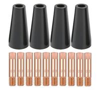 Kit de puntas de cobre sin gas con núcleo de flujo, para Mig que tiene puntas de boquilla de 08 mm, soldadura compatible, puntas de 14 ak, antorchas de soldadura, 4 boquillas, 10 15 ak