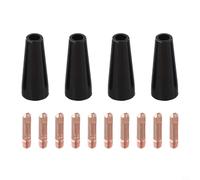 Kit de puntas de contacto de cobre y boquillas sin gas para soldadura MIG para 14AK 15AK MB14 MB15 consumibles de antorcha de núcleo de flujo para soldadura mejorada