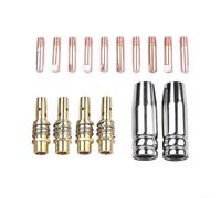 Kit de puntas de soldadura MIG de 16 piezas para soplete MB15 15AK con tamaños de punta de 0,6 mm a 1,2 mm, 2 piezas cada uno más accesorios para un uso fiable