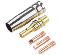 Kit de puntas de soldadura Mig de cinco piezas para sopletes Mb15 15ak incluyendo boquilla protectora y soporte de punta adecuado para marcas Rilon Riland Jasic Mitech de 0,8 mm, 1,0 mm, 1,2 mm, uso