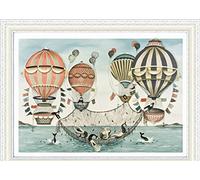 Kit de punto de cruz, 11 unidades, estampado Meecaa, globo aerostático, cielo sirena con accesorios preimpresos (40 cm x 50 cm) (globo aerostático)