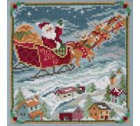 Kit de punto de cruz con cuentas ""Buenas noches a todos"", Mill Hill 2018, Serie ""Una visita de San Nicol s"" (MH171834)