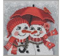 Kit de punto de cruz con cuentas ""Snow in Love"" de Mill Hill, serie invierno 2022, MH142235