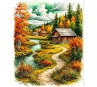 Kit de Punto de Cruz con Diseño de Paisaje fora Principiantes, Conjunto Completo de 11CT fora Decoración Hogareña y Manualidades Creativas de Bordado de Escenarios Naturales, 16x19 pulgadas