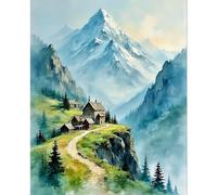 Kit de Punto de Cruz con Diseño de Paisaje fora Principiantes, Conjunto Completo de 11CT fora Decoración Hogareña y Manualidades Creativas de Bordado de Escenarios Naturales, 16x19 pulgadas