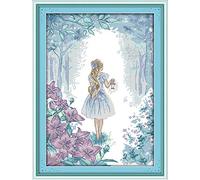 Kit de punto de cruz con estampado de punto de cruz para decoración del hogar, kit de punto de costura para manualidades de tela de 11 quilates (para explorar el milagro)