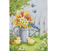 Kit de punto de cruz contado Luca-S "Armonía de Pascua", 24x32cm