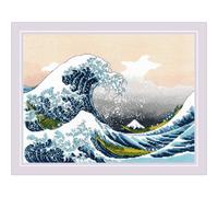 RIOLIS Kit de punto de cruz contado 2186 The Great Wave Off Kanagawa After K. Hokusai Artwork
