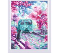Kit de punto de cruz contado Riolis "Spring Express", 30x40cm