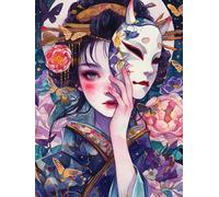 Kit de punto de cruz, kit de bordado de 11 ct, kit de punto de cruz impreso para adultos, principiante, kit de punto de cruz impreso, patrón de bordado (patrón de niña de dibujos animados)-40x50cm