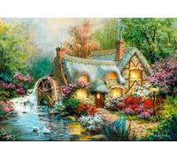 Kit de punto de cruz para bordado, diseño de villa con jardín de cisnes, 11 ct, kit de punto de cruz popular, kit de bordado avanzado para principiantes, kit de bordado para decoración del -40X50CM