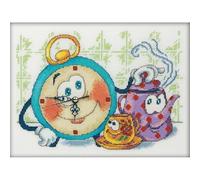 Kit de Punto de Cruz. Reloj Teteras Simpáticas