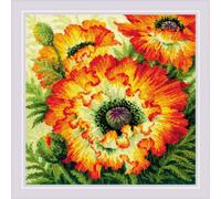 Kit de punto de cruz Riolis "Amapolas de fuego", contado, DIY, 40x40cm