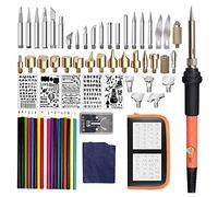 Kit de quema de leña 79 piezas, 200-450 ℃ Juego de pirograbado de temperatura ajustable Quemador de leña eléctrico Pluma de soldadura Punta de tallado de hierro Herramientas