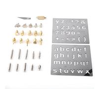 Kit de quema de madera, madera quemador pluma pirograbado pluma consejos números artesanía stencil alfabeto sello para estampado talla soldadura
