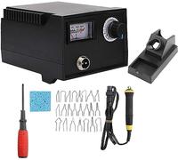 Kit de quema de madera Máquina de pirograbado, herramienta de pluma de soldador eléctrico de temperatura ajustable con 23 puntas de pluma de pirograbado for tallado en madera Soldadura en relieve