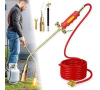 Kit de quemador de malezas de propano 2025, lanzador de llama resistente para deshierbar, techos, derretimiento de hielo, boquilla y manguera ajustables (opciones de 30/35/50 mm) (interruptor doble de