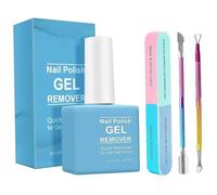 Kit de quitaesmalte en gel de 15 ml. Quitaesmalte en gel fácil y rápido con empujador de cutículas raspador y lima de uñas. No necesita remojo ni envoltura.