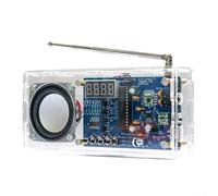 Kit de radio FM 87.5-108MHz, kit de aprendizaje de soldadura electrónica de radio digital, RDA5807M con antena de 30 cm, USB o para batería