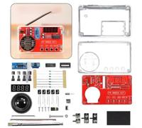 Kit de radio FM con pantalla digital, tablero de práctica de soldadura de 50-108 MHz, funda transparente, altavoz de 3 W para aprendizaje electrónico (A)
