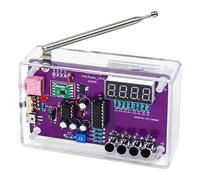 Kit de radio FM, proyecto de práctica de soldadura electrónica con chip RDA5807, pantalla digital, antena telescópica, alimentación USB, funda transparente, aprendizaje de ciencia STEM, 4 x 2.7 x 1.2