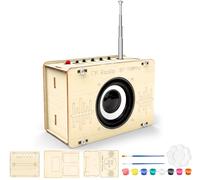 Kit de Radio, Kits de Bricolaje de Radio de Madera, Radio FM Ensamblaje Electrónico, Experimento Científico para Niños,Kit de Radio FM de Madera