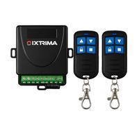 Kit de Radio Universal 12-30 V AC/DC con 2 mandos a Distancia para automatización de Puertas, Cortinas, Luces, Control inalámbrico 433,92 MHz, Receptor de 2 Canales 12-30 V AC/DC (Kit de Interior)