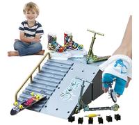 Kit De Rampa Para Diapasón: Construcción De Pista Personalizada, Zona De Desafío De Acrobacias | Mini Parque Para Bicicletas, Diseño De Acción De Mesa Para Niños, Curso De Movimiento Creativo De Jugue