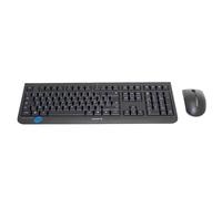 CHERRY DW 3000, Pack de Teclado y Ratón Inalámbricos, Distribución de Teclado Belga (AZERTY), Radiofrecuencia 2,4 GHz, Diseño Plano, Tecleo Silencioso, Ratón Simétrico, Negro