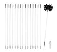 Kit de reamontonado para estufa de pellet ajustable, cepillo de limpieza de chimenea, 100 mm, conductos, 15 varillas de reamontonado, kit para limpieza de estufa de pellets herramienta de limpieza