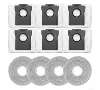 Kit de recambio con 4 paños de fregona y 6 bolsas de polvo para aspiradora Cecotec para robot aspirador Conga X70 hecho de tela resistente para uso diario en superficies duras